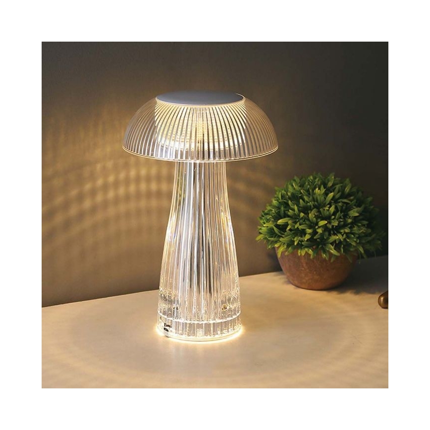 LED Димируема акумулаторна настолна touch лампа LED/1W/5V 3000-6000K 1800 mAh прозрачен