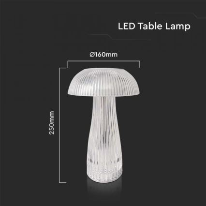 LED Димируема акумулаторна настолна touch лампа LED/1W/5V 3000-6000K 1800 mAh прозрачен