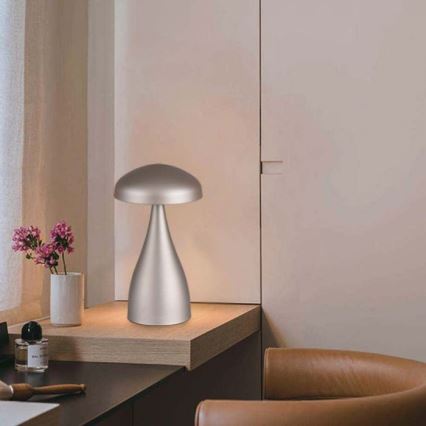 LED Димируема акумулаторна настолна touch лампа LED/1W/5V 3000-6000K 1800 mAh сребрист