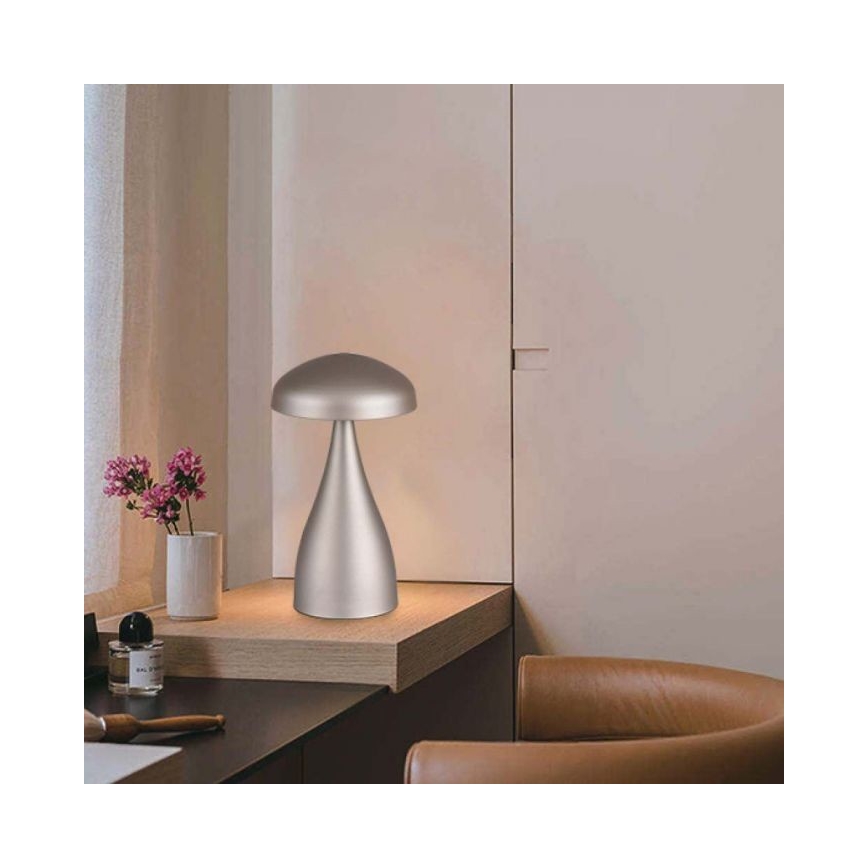 LED Димируема акумулаторна настолна touch лампа LED/1W/5V 3000-6000K 1800 mAh сребрист