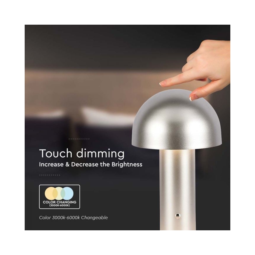 LED Димируема акумулаторна настолна touch лампа LED/1W/5V 3000-6000K 1800 mAh златист