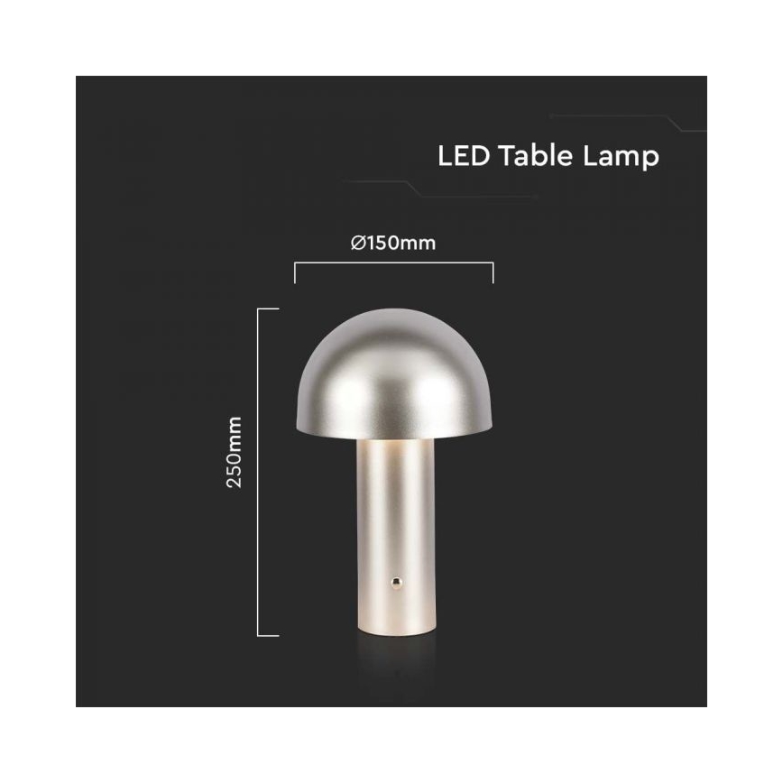 LED Димируема акумулаторна настолна touch лампа LED/1W/5V 3000-6000K 1800 mAh златист