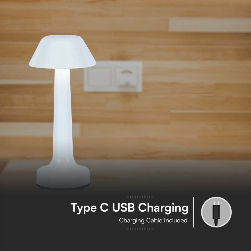 LED Димируема акумулаторна настолна touch лампа LED/1W/5V 3000-6000K 1800 mAh бял