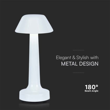 LED Димируема акумулаторна настолна touch лампа LED/1W/5V 3000-6000K 1800 mAh бял