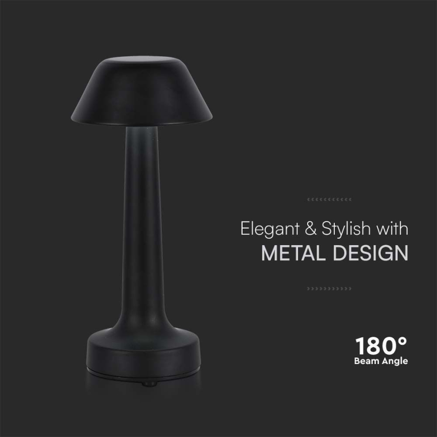 LED Димируема акумулаторна настолна touch лампа LED/1W/5V 3000-6000K 1800 mAh черен