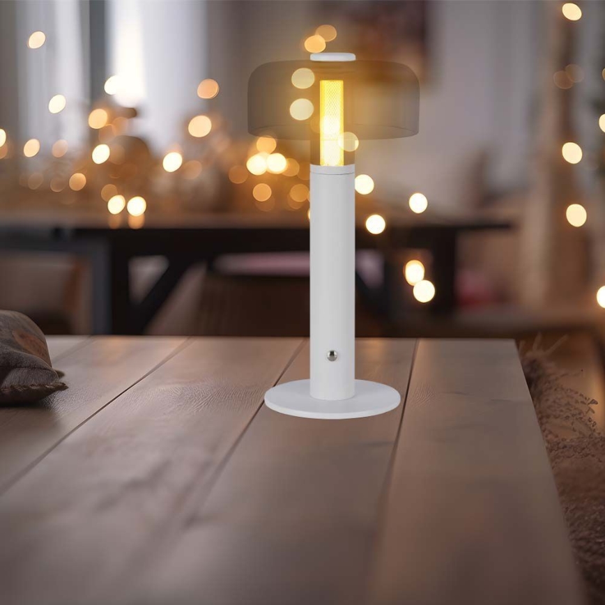 LED Димируема акумулаторна настолна touch лампа LED/1W/5V 3000K 1800 mAh бял