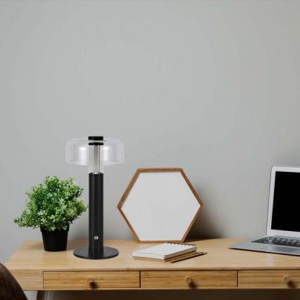 LED Димируема акумулаторна настолна touch лампа LED/1W/5V 3000K 1800 mAh черен