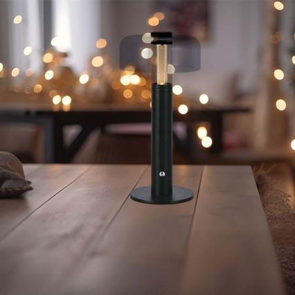 LED Димируема акумулаторна настолна touch лампа LED/1W/5V 3000K 1800 mAh черен