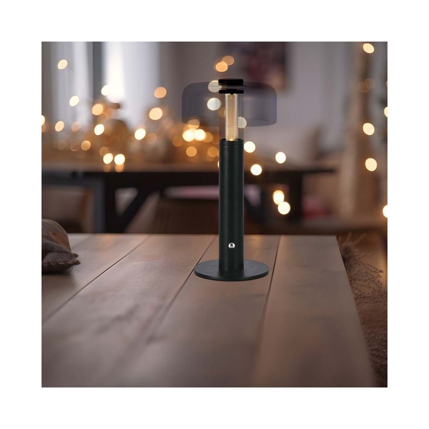 LED Димируема акумулаторна настолна touch лампа LED/1W/5V 3000K 1800 mAh черен