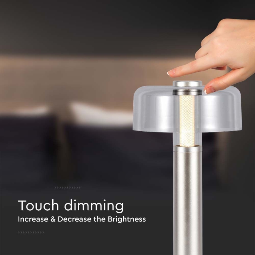 LED Димируема акумулаторна настолна touch лампа LED/1W/5V 3000K 1800 mAh златист