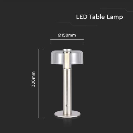 LED Димируема акумулаторна настолна touch лампа LED/1W/5V 3000K 1800 mAh златист