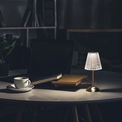 LED Димируема акумулаторна настолна touch лампа LED/2,4W/5V 3000-6000K 1800 mAh лъскав хром