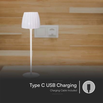 LED Димируема акумулаторна настолна touch лампа LED/2,7W/5V 3000/4000/6000K 1800 mAh бял