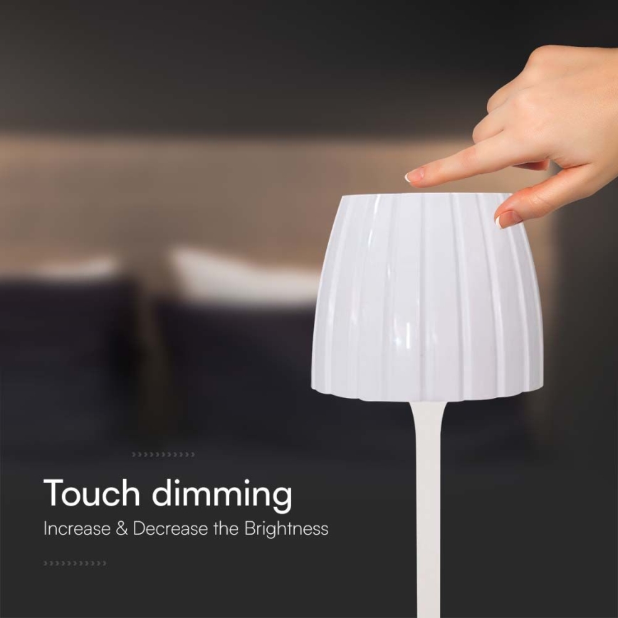 LED Димируема акумулаторна настолна touch лампа LED/2,7W/5V 3000/4000/6000K 1800 mAh бял