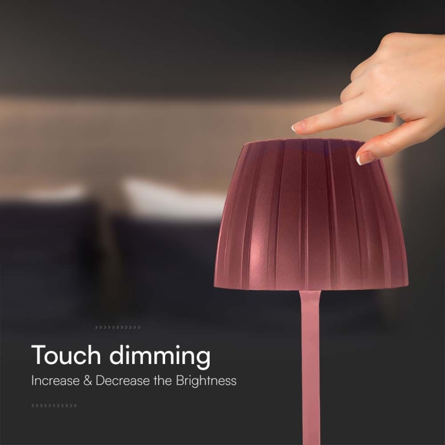 LED Димируема акумулаторна настолна touch лампа LED/2,7W/5V 3000/4000/6000K 1800 mAh кафяв