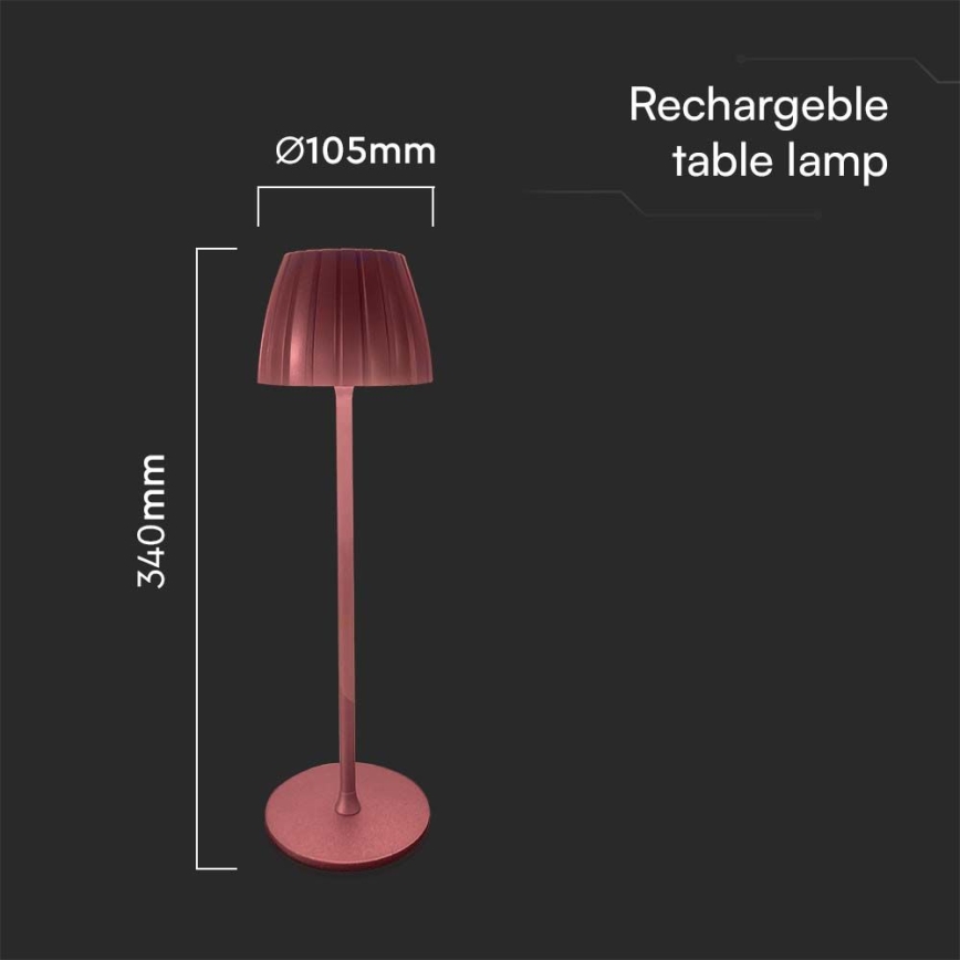 LED Димируема акумулаторна настолна touch лампа LED/2,7W/5V 3000/4000/6000K 1800 mAh кафяв