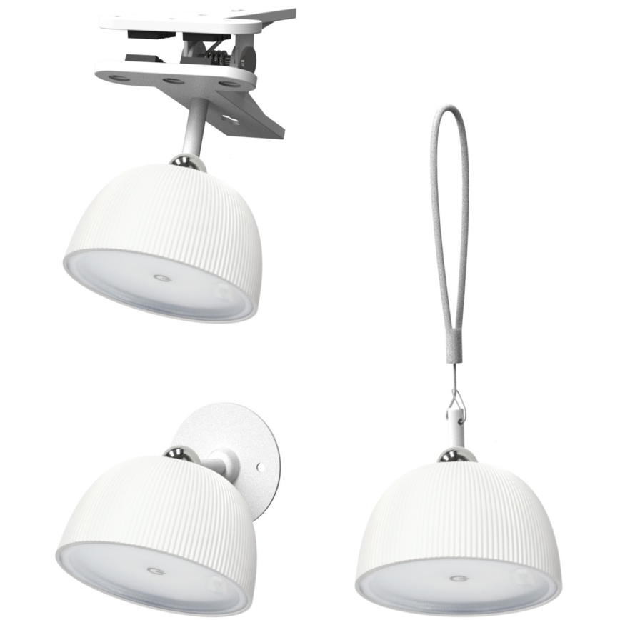 LED Димируема акумулаторна настолна лампа 4в1 LED/3,5W/5V 3000/4000/6500K IP54 1800 mAh бял
