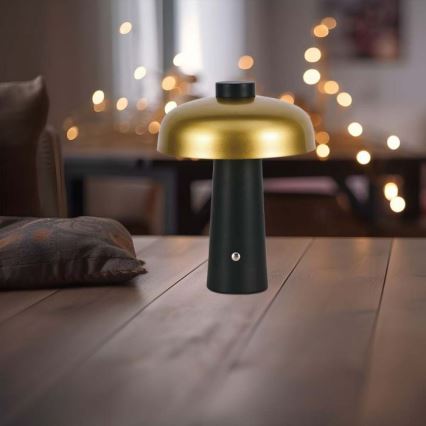 LED Димируема акумулаторна настолна touch лампа LED/3W/5V 3000-6000K 1800 mAh черен/златист