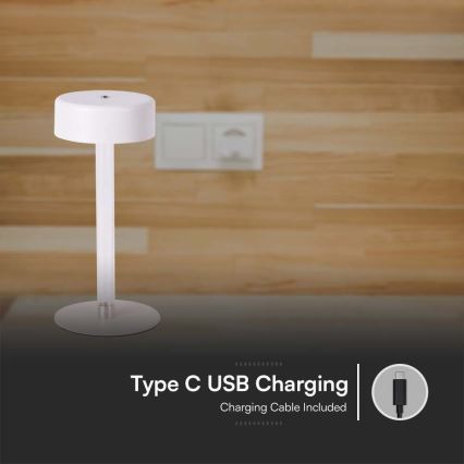 LED Димируема акумулаторна настолна touch лампа LED/3W/5V 3000-6000K 2400 mAh бял
