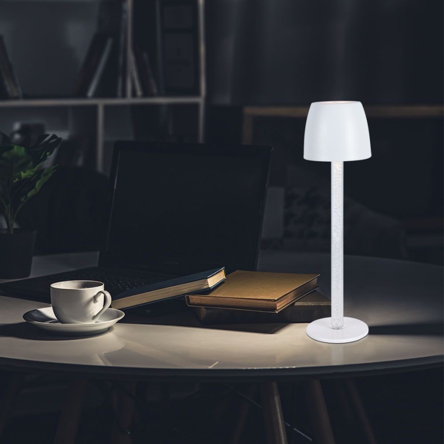 LED Димируема акумулаторна настолна touch лампа LED/3W/5V 3000K 1800 mAh бял