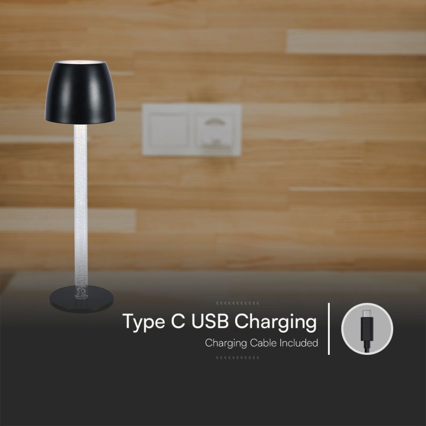 LED Димируема акумулаторна настолна touch лампа LED/3W/5V 3000K 1800 mAh бял