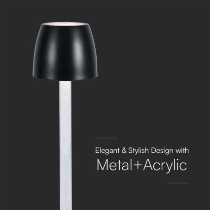 LED Димируема акумулаторна настолна touch лампа LED/3W/5V 3000K 1800 mAh бял