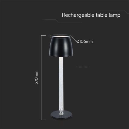 LED Димируема акумулаторна настолна touch лампа LED/3W/5V 3000K 1800 mAh бял