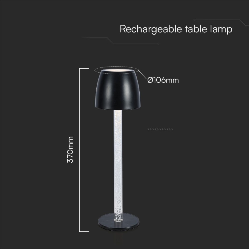 LED Димируема акумулаторна настолна touch лампа LED/3W/5V 3000K 1800 mAh бял