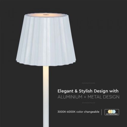 LED Димируема акумулаторна настолна touch лампа LED/4W/5V 3000-6000K 1800 mAh бял