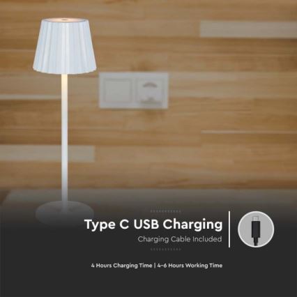 LED Димируема акумулаторна настолна touch лампа LED/4W/5V 3000-6000K 1800 mAh бял