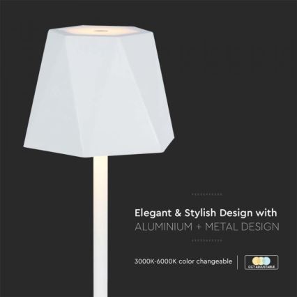 LED Димируема акумулаторна настолна touch лампа LED/4W/5V 3000-6000K 1800 mAh бял