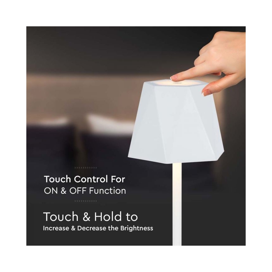 LED Димируема акумулаторна настолна touch лампа LED/4W/5V 3000-6000K 1800 mAh бял
