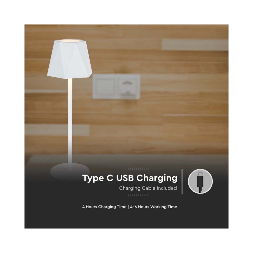 LED Димируема акумулаторна настолна touch лампа LED/4W/5V 3000-6000K 1800 mAh бял