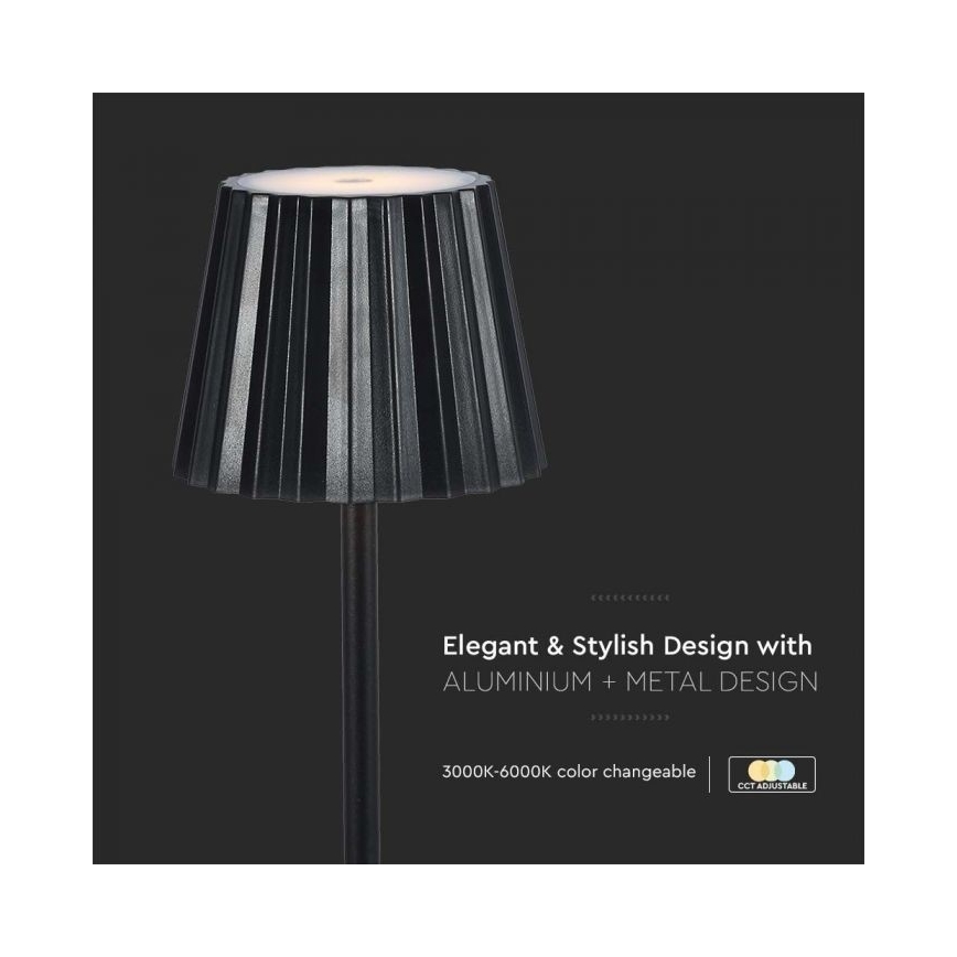 LED Димируема акумулаторна настолна touch лампа LED/4W/5V 3000-6000K 1800 mAh черен