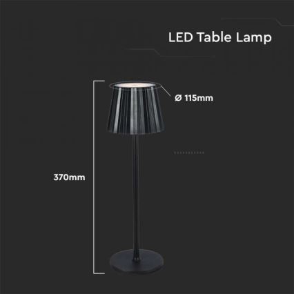 LED Димируема акумулаторна настолна touch лампа LED/4W/5V 3000-6000K 1800 mAh черен