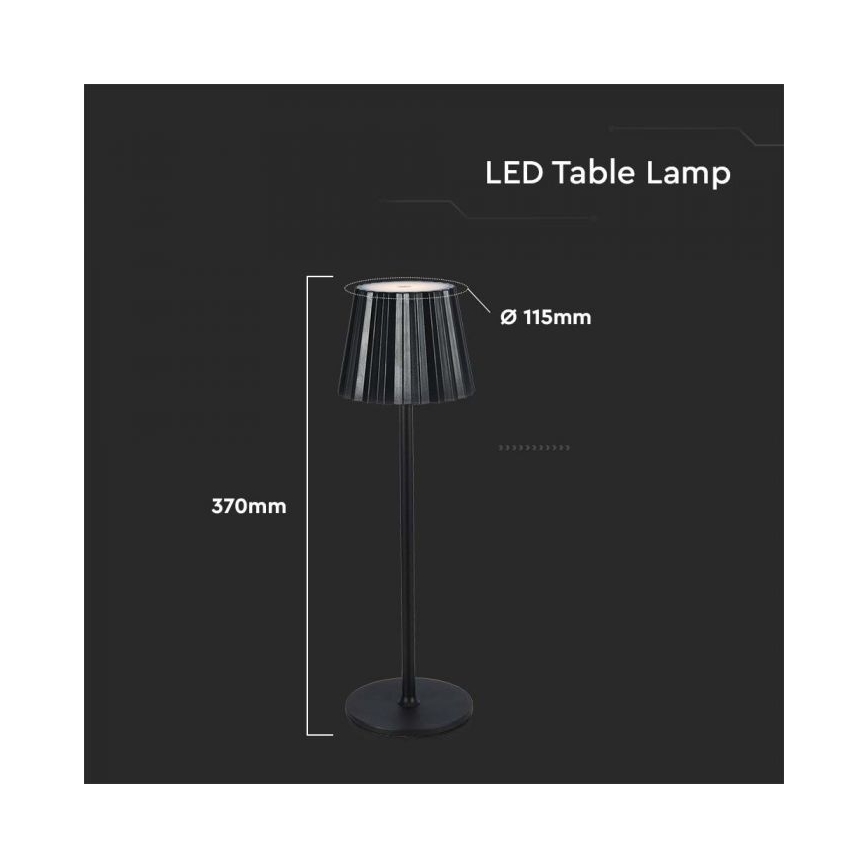 LED Димируема акумулаторна настолна touch лампа LED/4W/5V 3000-6000K 1800 mAh черен