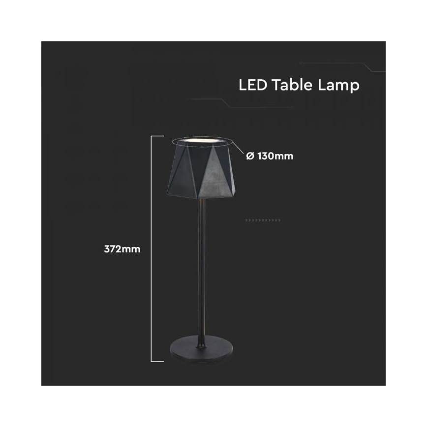 LED Димируема акумулаторна настолна touch лампа LED/4W/5V 3000-6000K 1800 mAh черен