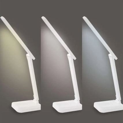 LED Димируема акумулаторна настолна лампа LED/5W/3,7V 3000K/4000K/6500K 800mAh бял