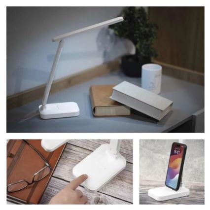 LED Димируема акумулаторна настолна лампа LED/5W/3,7V 3000K/4000K/6500K 800mAh бял