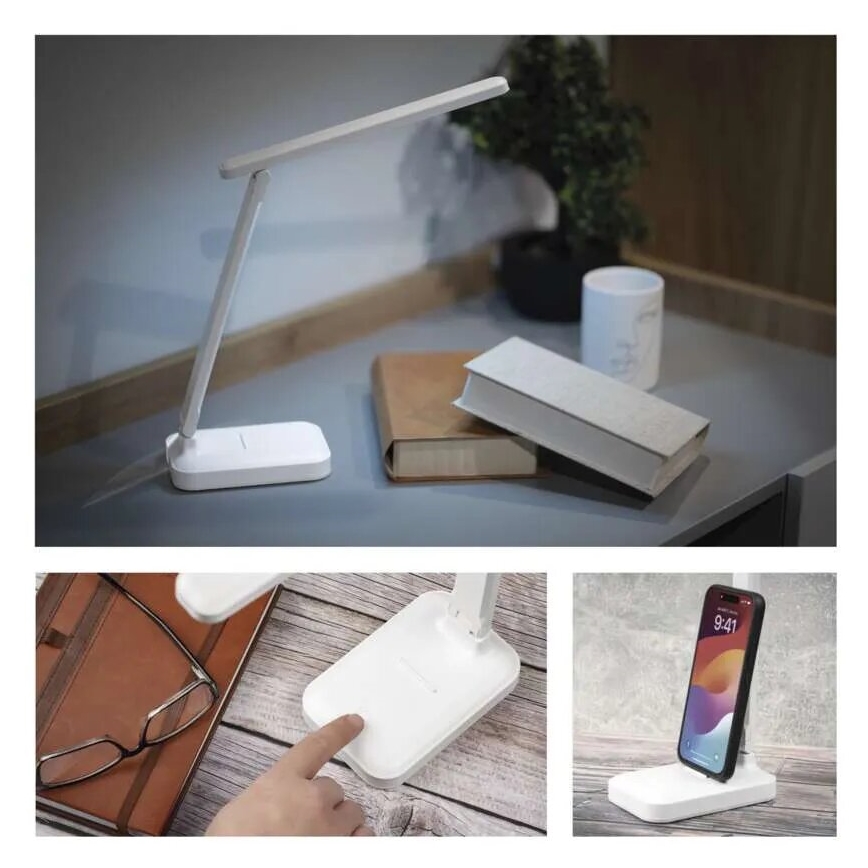 LED Димируема акумулаторна настолна лампа LED/5W/3,7V 3000K/4000K/6500K 800mAh бял