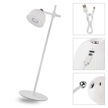 LED Димируема акумулаторна настолна лампа магнитен 4в1 LED/4,2W/3,7V 4000K 1200mAh бял