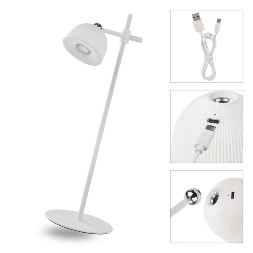 LED Димируема акумулаторна настолна лампа магнитен 4в1 LED/4,2W/3,7V 4000K 1200mAh бял