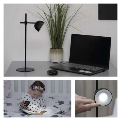 LED Димируема акумулаторна настолна лампа магнитен 4в1 LED/4,2W/3,7V 4000K 1200mAh черен