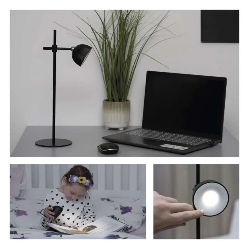 LED Димируема акумулаторна настолна лампа магнитен 4в1 LED/4,2W/3,7V 4000K 1200mAh черен
