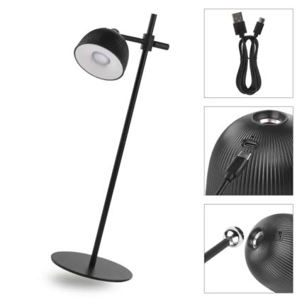LED Димируема акумулаторна настолна лампа магнитен 4в1 LED/4,2W/3,7V 4000K 1200mAh черен