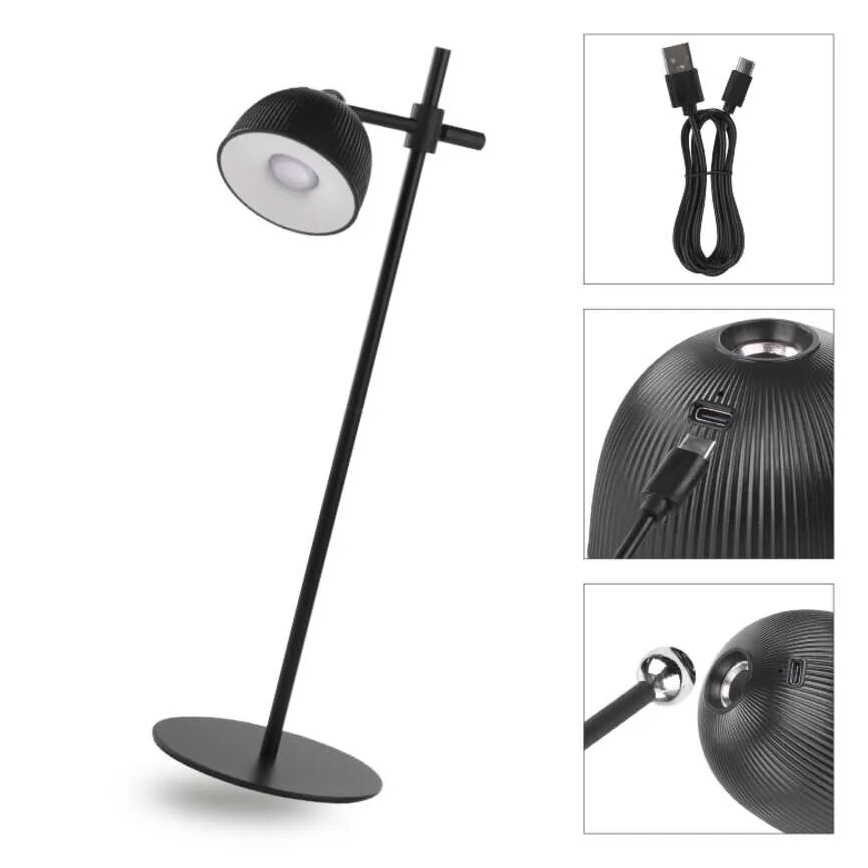LED Димируема акумулаторна настолна лампа магнитен 4в1 LED/4,2W/3,7V 4000K 1200mAh черен