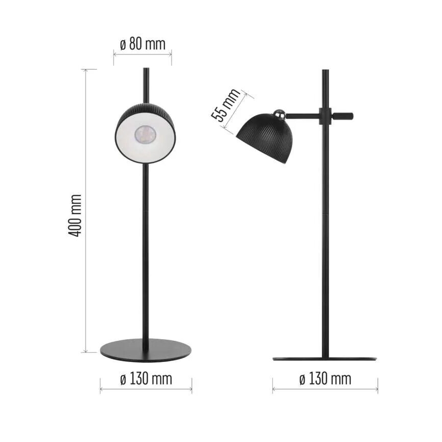 LED Димируема акумулаторна настолна лампа магнитен 4в1 LED/4,2W/3,7V 4000K 1200mAh черен