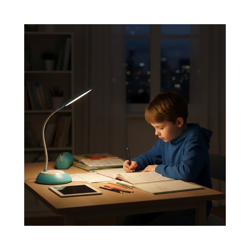 LED Димируема акумулаторна настолна лампа VISUA LED/5W/5V 3000-5000K 1200 mAh син