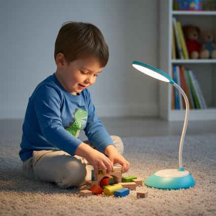 LED Димируема акумулаторна настолна лампа VISUA LED/5W/5V 3000-5000K 1200 mAh син