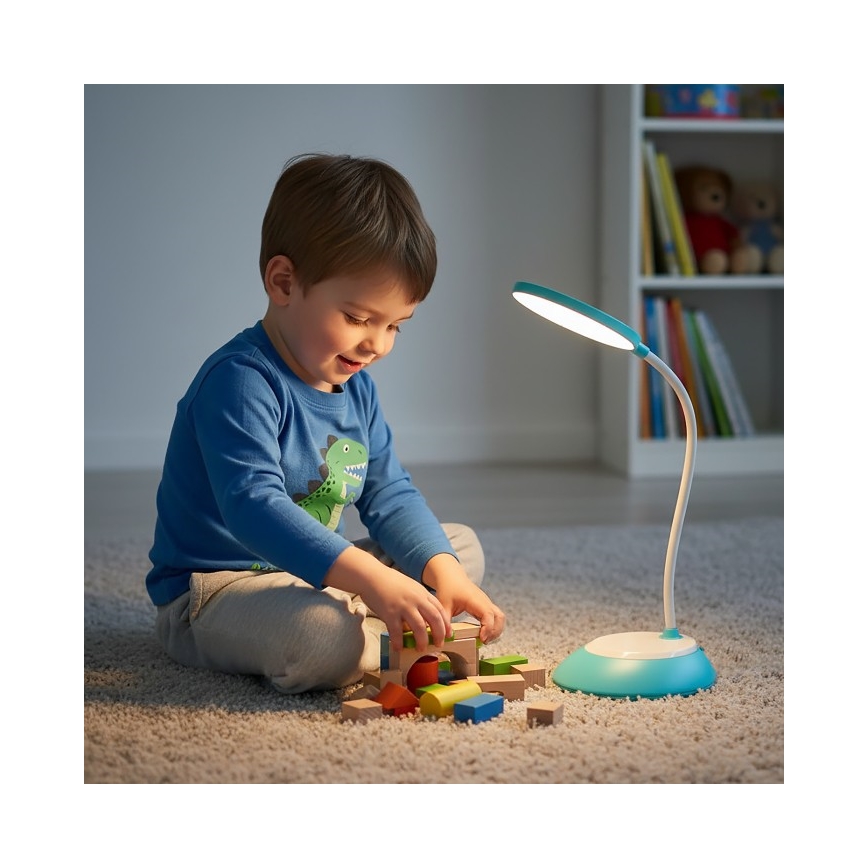 LED Димируема акумулаторна настолна лампа VISUA LED/5W/5V 3000-5000K 1200 mAh син